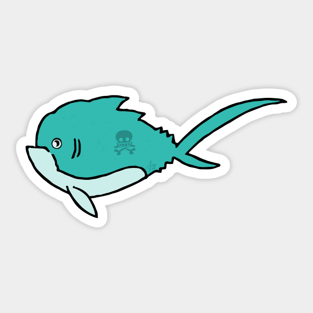 It's just a fish Sticker by jacisjake